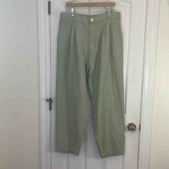 Big Bud Press | Spring Green Gingham Trouser Pants Sz XL 100% Cotton *LIKE NEW* - Picture 2 of 11